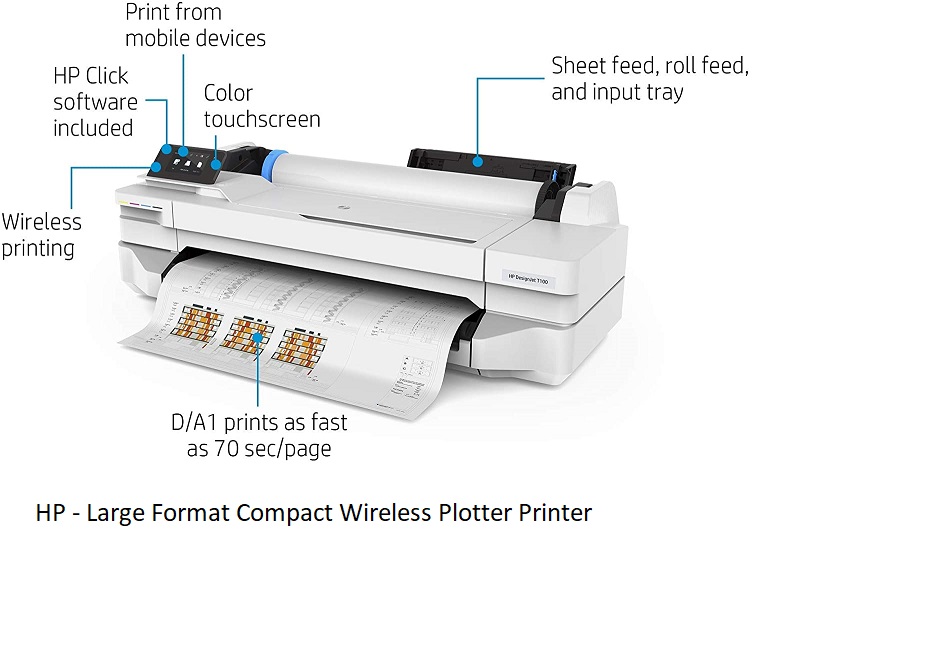 HP Designjet T100 – 24 inch Best Compact Large Format Printer 2020