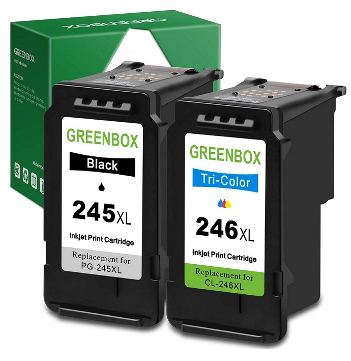 GREENBOX Remanufactured Ink Cartridges 245 and 246 Replacement for Canon PG Best Recycled Ink Cartridge for Canon Pixma Series